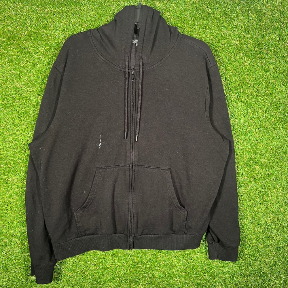 Eddie Bauer Women XL Black Full Zip Hoodie Fleece Lined Sweatshirt